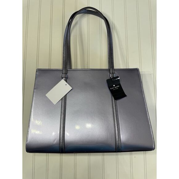 NWT Kate Spade Kenzie Large Gifting Tote Shoulder Bag Lavender Patent Leather - Picture 5 of 7